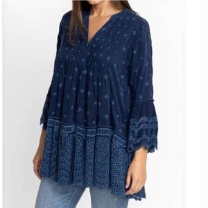 JOHNNY WAS manchengo tunic in blue night NWT